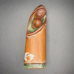 COPY - Vintage Wooden Hand Carved and Painted Mother Holding a Baby